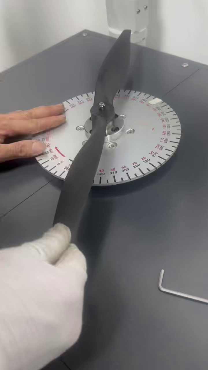 UAV drone propeller blade angle test